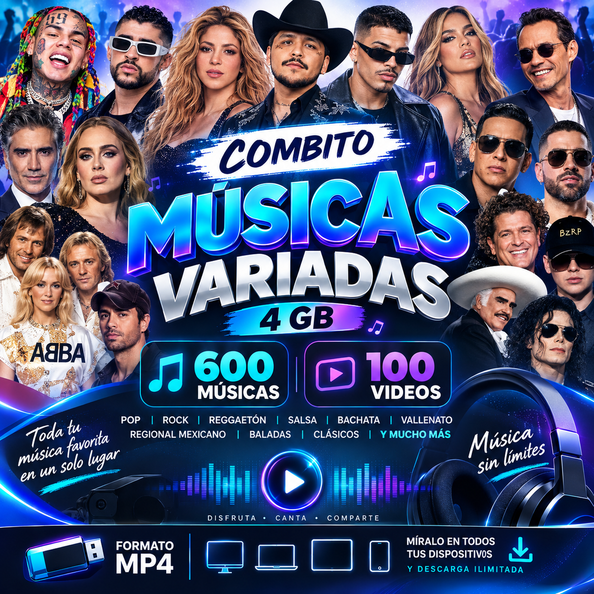 COMBITO MÚSICA VARIADA 4GB