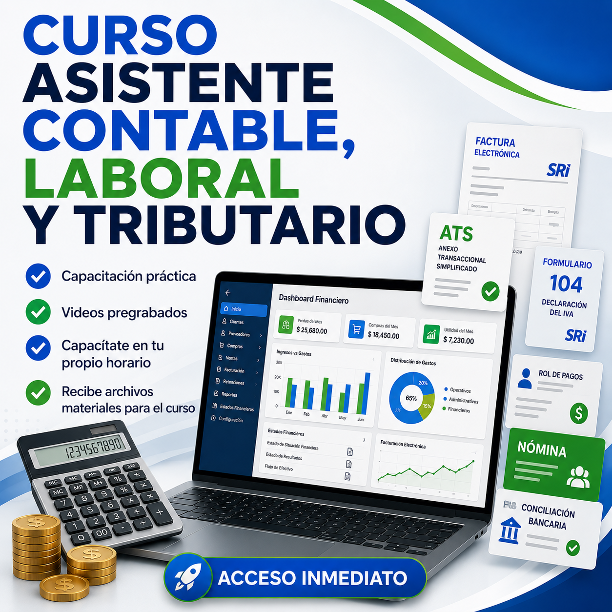 CURSO ASISTENTE CONTABLE, LABORAL Y TRIBUTARIO (ECUADOR)