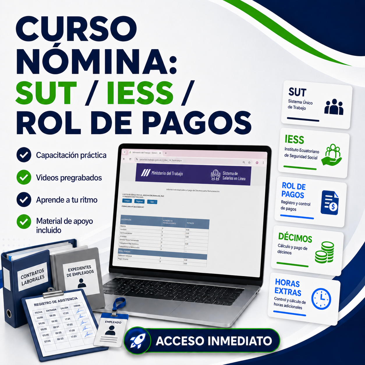 CURSO NOMINA: SUT / IESS / ROL DE PAGOS (ECUADOR)