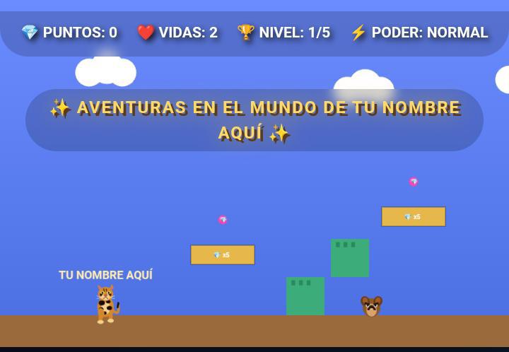 JUEGO PERSONALIZADO "AVENTURAS EN EL MUNDO DE..."