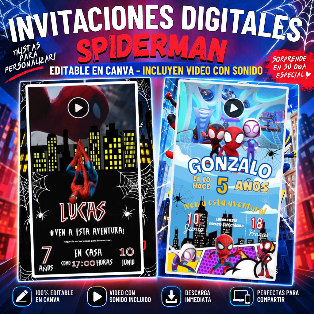 INVITACIONES DIGITALES SPIDERMAN